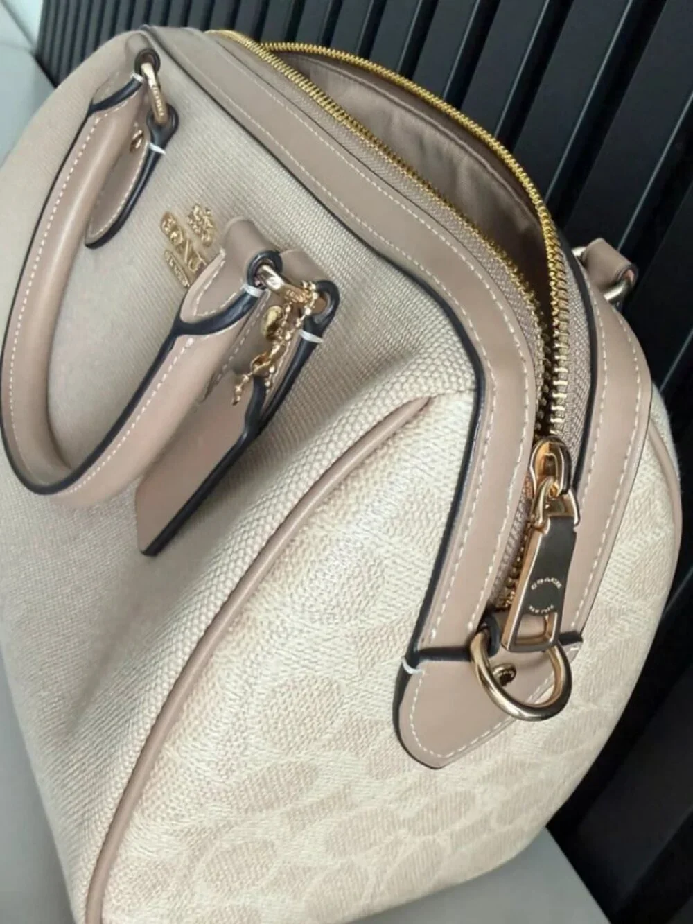 Coach Signature Canvas Satchel with Shoulder Strap